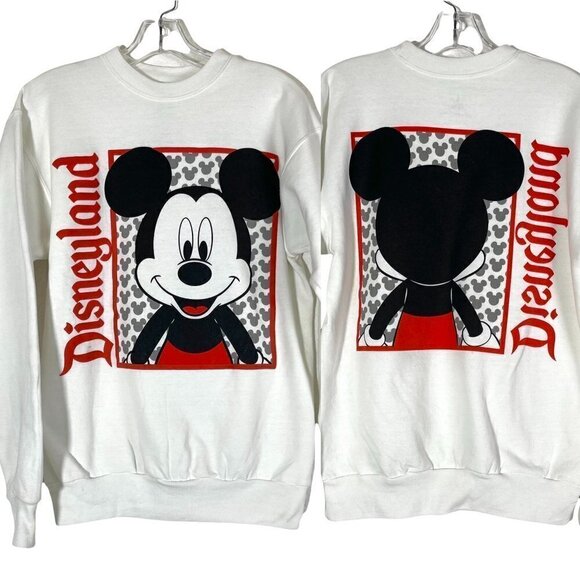 Disneyland Sweatshirt Mickey Mouse White Double Sided Small - Picture 7 of 7